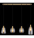 Garri Bar Pendant Ceiling Light Brass-Coloured Clear Glass Shade 4x E14-6