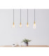 Garri Bar Pendant Ceiling Light Brass-Coloured Clear Glass Shade 4x E14-7