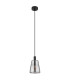 Garri Slim Pendant Ceiling Light Matt Black Smoke Glass Shade 1x E14-2