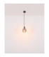 Garri Slim Pendant Ceiling Light Matt Black Smoke Glass Shade 1x E14-5