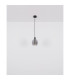 Garri Slim Pendant Ceiling Light Matt Black Smoke Glass Shade 1x E14-6
