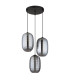 Jefrey Cluster Pendant Ceiling Light Matt Black Smoke Glass Shade 3x E27-2
