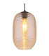 Jefrey Slim Pendant Ceiling Light Matt Black Amber Glass Shade 1x E27-3