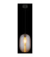 Jefrey Slim Pendant Ceiling Light Matt Black Amber Glass Shade 1x E27-4