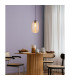 Jefrey Slim Pendant Ceiling Light Matt Black Amber Glass Shade 1x E27-5