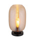 Jefrey Bedside Table Lamp Matt Black Amber Glass Shade 1x E27-1