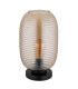 Jefrey Bedside Table Lamp Matt Black Amber Glass Shade 1x E27-2