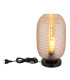 Jefrey Bedside Table Lamp Matt Black Amber Glass Shade 1x E27-4