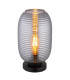 Jefrey Bedside Table Lamp Matt Black Smoke Glass Shade 1x E27-1