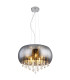Kalla 44cm Pendant Ceiling Light Chrome Glass Shade 5x E14-1