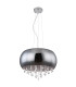 Kalla 44cm Pendant Ceiling Light Chrome Glass Shade 5x E14-2