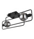 Blama Multi Arm Semi Flush Ceiling Lamp Matt Black Smoke Glass Shade 2x E14-2