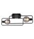 Blama Multi Arm Semi Flush Ceiling Lamp Matt Black Smoke Glass Shade 2x E14-3