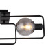 Blama Multi Arm Semi Flush Ceiling Lamp Matt Black Smoke Glass Shade 2x E14-4