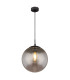 Blama 30cm Globe Pendant Ceiling Light Matt Black Glass Shade 1x E27-1