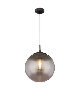 Blama 30cm Globe Pendant Ceiling Light Matt Black Glass Shade 1x E27-1