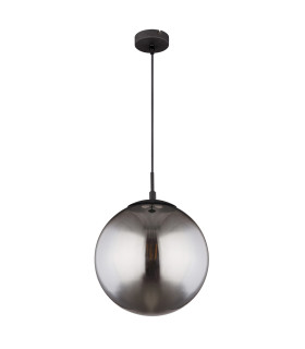 Blama 30cm Globe Pendant Ceiling Light Matt Black Glass Shade 1x E27-2