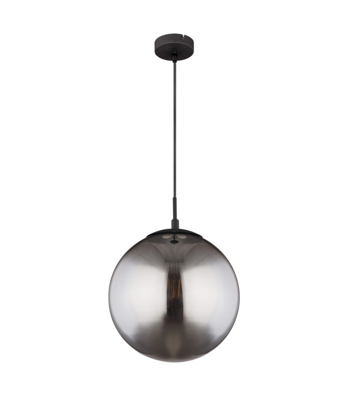 Blama 30cm Globe Pendant Ceiling Light Matt Black Glass Shade 1x E27-2