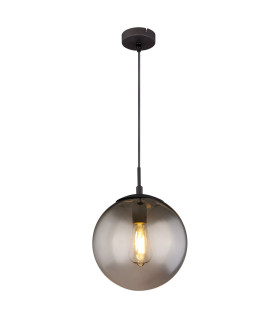 Blama 25cm Globe Pendant Ceiling Light Matt Black Glass Shade 1x E27-1