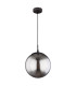 Blama 25cm Globe Pendant Ceiling Light Matt Black Glass Shade 1x E27-2