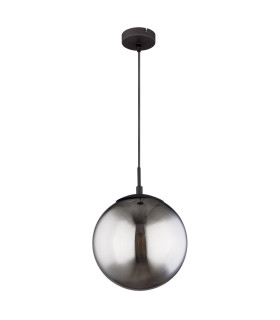 Blama 25cm Globe Pendant Ceiling Light Matt Black Glass Shade 1x E27-2