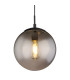 Blama 25cm Globe Pendant Ceiling Light Matt Black Glass Shade 1x E27-3