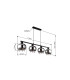 Corry Bar Pendant Ceiling Light Matt Black Smoke Glass Shade 4x E27-9