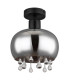 Corry Ceiling Light Matt Black Smoke Glass Shade 1x E27-2