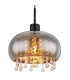 Corry 28cm Pendant Ceiling Light Matt Black Smoke Glass Shade 1x E27-3