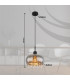 Corry 28cm Pendant Ceiling Light Matt Black Smoke Glass Shade 1x E27-8