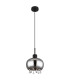 Corry 21cm Pendant Ceiling Light Matt Black Smoke Glass Shade 1x E27-2