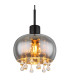 Corry 21cm Pendant Ceiling Light Matt Black Smoke Glass Shade 1x E27-3