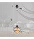Corry 21cm Pendant Ceiling Light Matt Black Smoke Glass Shade 1x E27-8