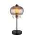 Corry Glass Table Lamp Matt Black Smoke Glass Shade 1x E27-1
