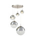 Varus Cluster Pendant Ceiling Light Nickel Matt Transparent Glass Shade 3x E27-1