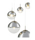 Varus Cluster Pendant Ceiling Light Nickel Matt Transparent Glass Shade 3x E27-4