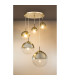 Varus Cluster Pendant Ceiling Light Nickel Matt Transparent Glass Shade 3x E27-6
