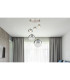 Varus Cluster Pendant Ceiling Light Nickel Matt Transparent Glass Shade 3x E27-9