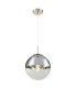 Varus 25cm Globe Pendant Ceiling Light Nickel Matt Transparent Glass Shade 1x E27-1