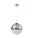 Varus 25cm Globe Pendant Ceiling Light Nickel Matt Transparent Glass Shade 1x E27-2