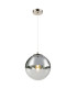 Varus 25cm Globe Pendant Ceiling Light Nickel Matt Transparent Glass Shade 1x E27-3