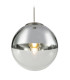 Varus 25cm Globe Pendant Ceiling Light Nickel Matt Transparent Glass Shade 1x E27-4