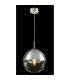 Varus 25cm Globe Pendant Ceiling Light Nickel Matt Transparent Glass Shade 1x E27-5