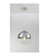 Varus 25cm Globe Pendant Ceiling Light Nickel Matt Transparent Glass Shade 1x E27-7