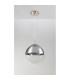 Varus 25cm Globe Pendant Ceiling Light Nickel Matt Transparent Glass Shade 1x E27-8