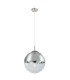 Varus 30cm Globe Pendant Ceiling Light Nickel Matt Transparent Glass Shade 1x E27-1
