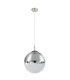 Varus 30cm Globe Pendant Ceiling Light Nickel Matt Transparent Glass Shade 1x E27-2