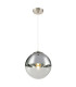 Varus 30cm Globe Pendant Ceiling Light Nickel Matt Transparent Glass Shade 1x E27-3