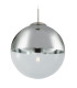 Varus 30cm Globe Pendant Ceiling Light Nickel Matt Transparent Glass Shade 1x E27-4