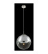 Varus 30cm Globe Pendant Ceiling Light Nickel Matt Transparent Glass Shade 1x E27-5